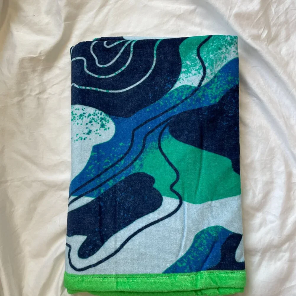 Lands' End Kids Printed Velour Beach Towel, NWT